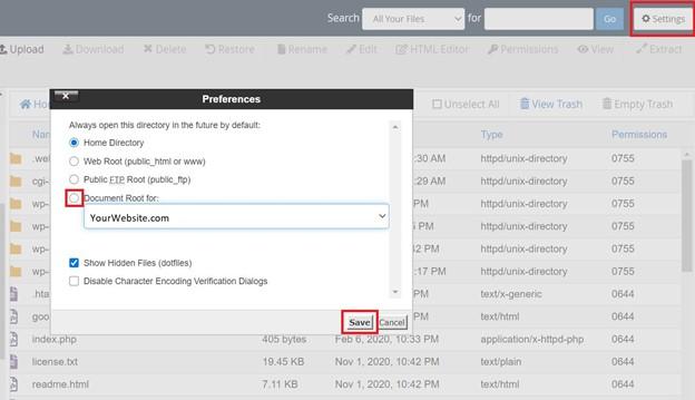 save root rdirectory file