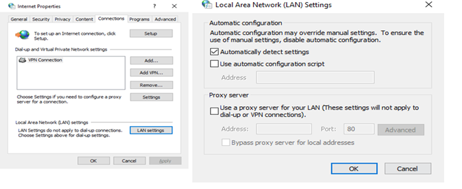 set your proxy settings to detect settings automatically