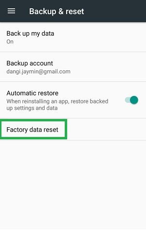 android factory data reset