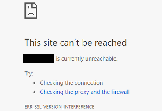 err-ssl-version-interference error