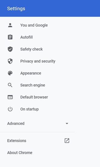 browser settings