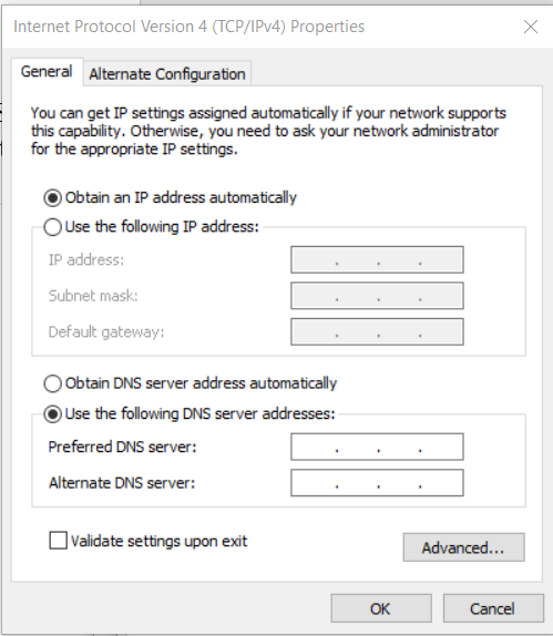 IP address configuration