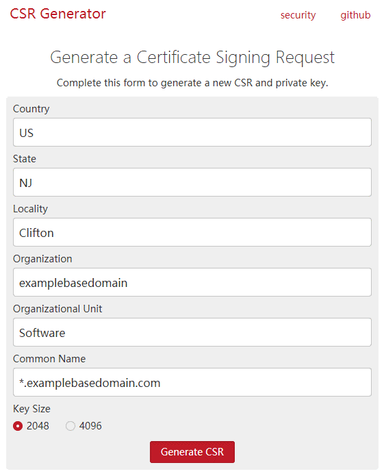 generate a certificate signing request